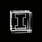 Fan Frenzy Gifts Illinois Fighting Illini Officially Licensed Laser Engraved Crystal Cube
